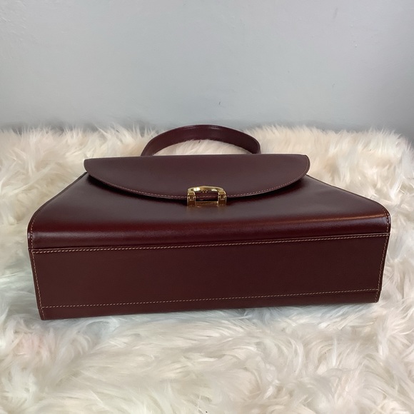 RETRO! 👜👜CARTIER Must Bordeaux Leather Handbag/Kelly Bag - Picture 4 of 13
